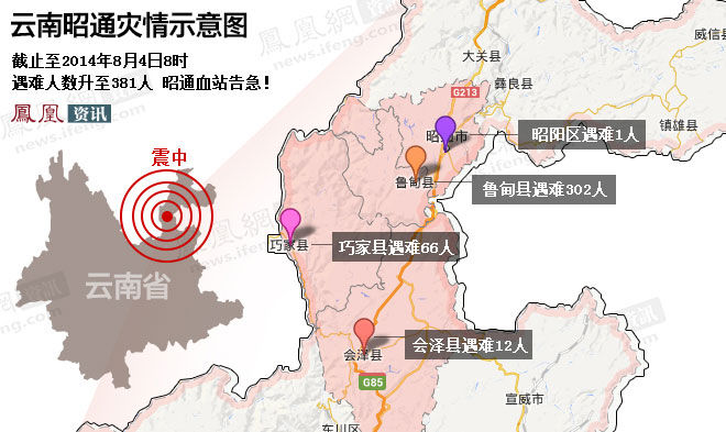 云南省鲁甸县"8·03"6.5级地震第六日已造成615人死亡3143人受伤